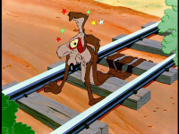 I want to be this train-flattened coyote, always destined to fail in the most painful and humi...png