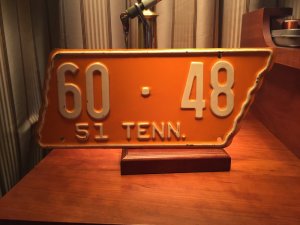 1951 Orange Tennessee License Plate.JPG