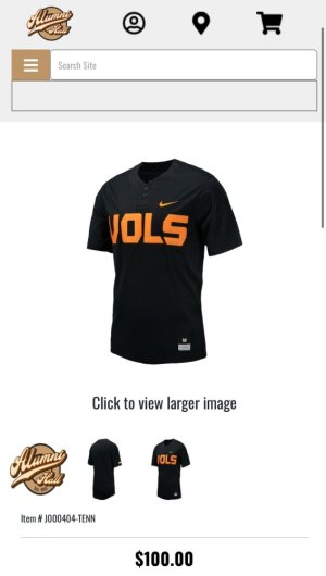 Vols  Tennessee Nike Black Baseball Replica Jersey  Alumni Hall.jpeg