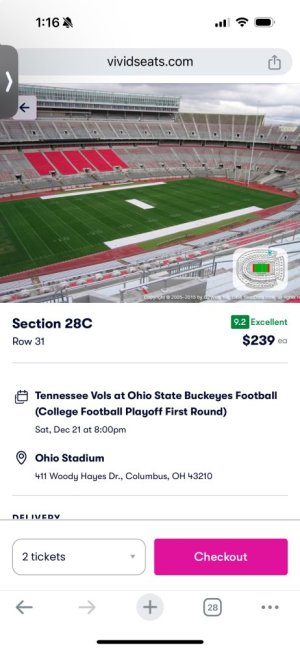 Tennessee Vols at Ohio State Buckeyes Football (College Football Playoff First Round) tickets...jpeg