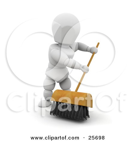 25698-Clipart-Illustration-Of-A-Sweeping-White-Character-Cleaning-A-Floor-With-A-Push-Broom-With-Black-Bristles.jpg