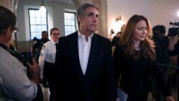 NEW YORK, NEW YORK - OCTOBER 25:  Former President Donald Trump's former lawyer Michael Cohen arrives with his attorney Danya Perry at Trump's civil fraud trial at New York State Supreme Court on October 25, 2023 in New York City. Trump may be forced to sell off his properties after Justice Arthur Engoron canceled his business certificates and ruled that he committed fraud for years while building his real estate empire after being sued by Attorney General Letitia James, seeking $250 million in damages. The trial will determine how much he and his companies will be penalized for the fraud. (Photo by Spencer Platt/Pool/Getty Images)