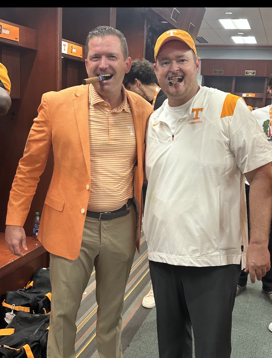 Ross Dellenger on X: Tennessee AD Danny White and coach Josh Heupel in the  postgame locker room smoking cigars. https://t.co/IobF52G4Gx / X