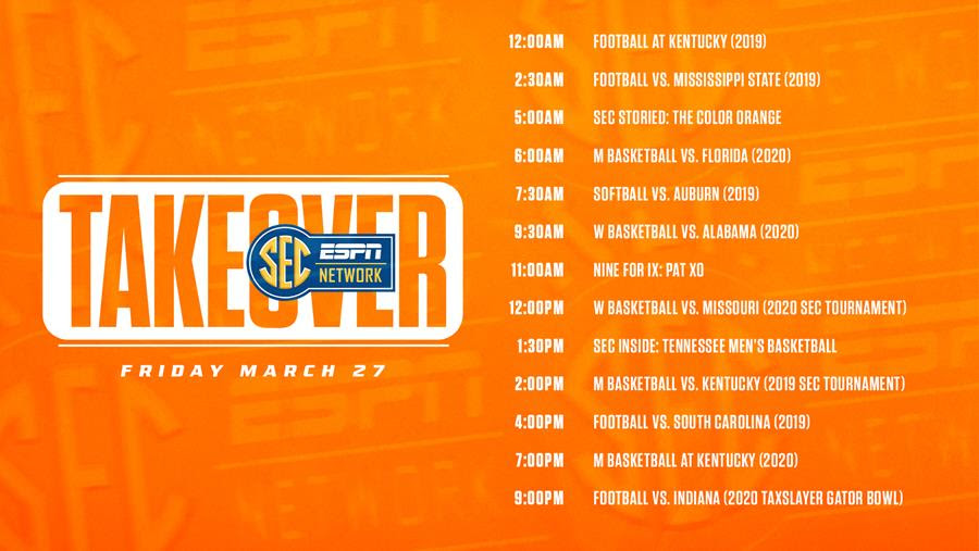 Tennessee Takes Charge Friday with SEC Network Takeover