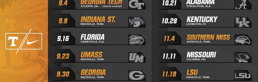 Tennessee Football Releases 2017 Schedule